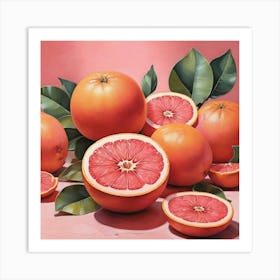 Pink Grapefruit Art Print 0 Art Print