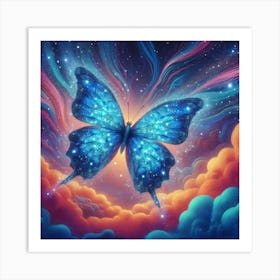 Blue Butterfly Art 2 Art Print