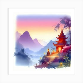 Asian Pagoda 3 Art Print