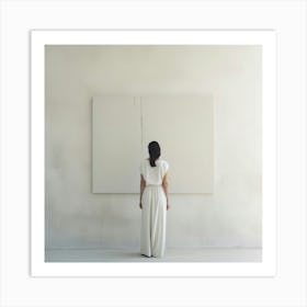 Portrait Of A Woman In A White Dress Art Print