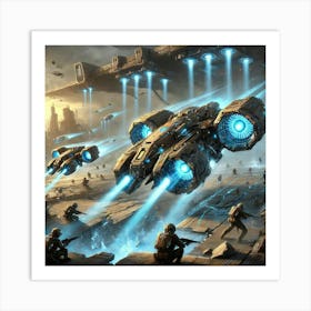 A Detailed Depiction Of Rift Skimmers, Highlightin Art Print