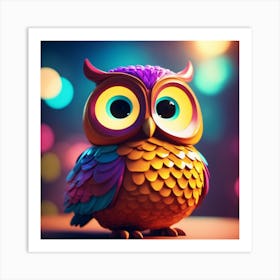 Colorful Owl 45 Art Print