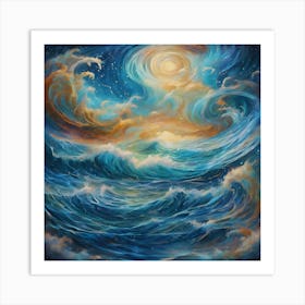 Ocean At Night Art Print