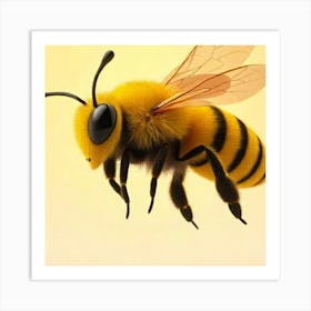 Golden Solitude: The Grace of a Lone Bee 1 Art Print