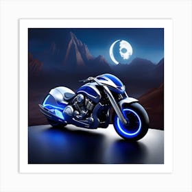 Motorcycle In The Night Sky Art Print