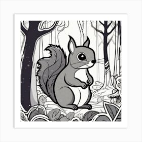 Squirrel In The Forest 330 Art Print