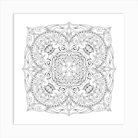 Hello Writing, Coloring Page Mandala Art Print