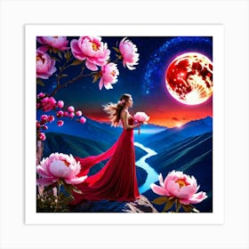 Peony Moon Art Print