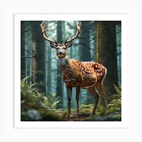 Deer In The Forest 159 Art Print