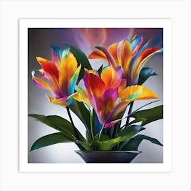 Colorful Tulips Art Print