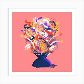 Abstract Flowers Painting Art Print