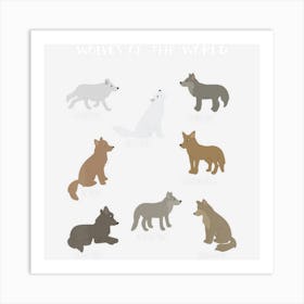 Wolves Of The World Educational Wolf Gift Art Print