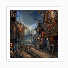 Steampunk City Art Print