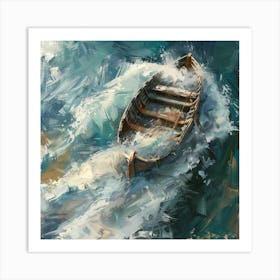 Boat In The Waves Art Print