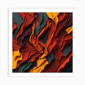 Abstract Colorful Waves Painting Art Art Print