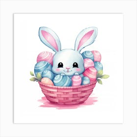 Easter Bunny In Basket Art Print