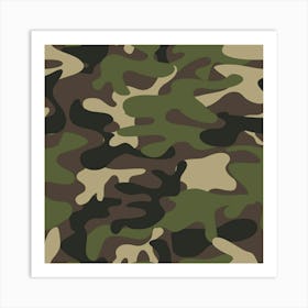 Texture Military Camouflage Repeats Seamless Army Green Hunting Art Print