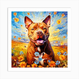 Pit Bull Painting Art Print