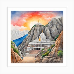 Hindu Temple In The Mountains Art Print