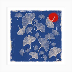 Gingko Flower Square Art Print