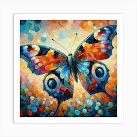 Bold Colourful Acrylic Style Butterfly I Art Print