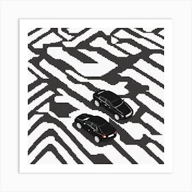 Cars In A Maze Art Print