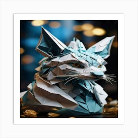 Origami Fox Art Print