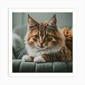 Cat Laying On A Couch Art Print