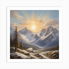 Sunrise Over The Mountains Art Print