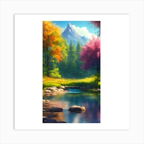 River In The Forest 1 Art Print