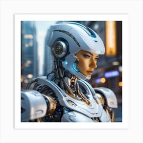 Futuristic Female Robot 1 Art Print