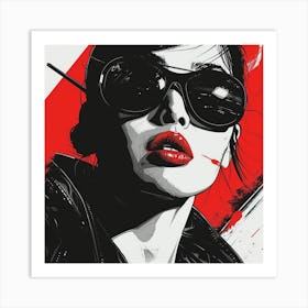 Girl In Sunglasses 4 Art Print