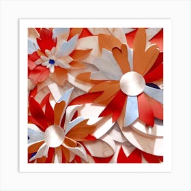 Abstract Flowers 1 Art Print