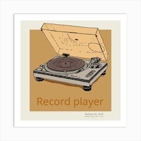 Celebrate The 80s Record Player Square Art Print