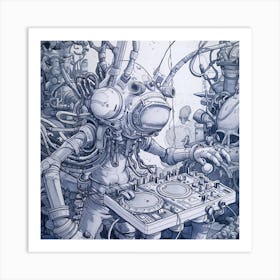 Alien Dj 2 Art Print