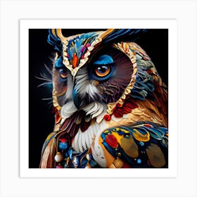 Colorful Owl Art Print