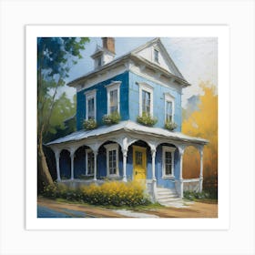 Blue House 1 Art Print