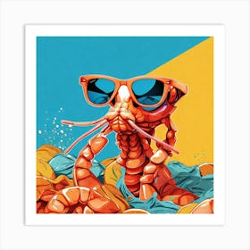 Lobster In Sunglasses Art Print