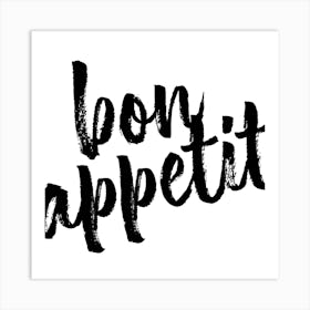 Bon Appetit Bold Script Square Art Print