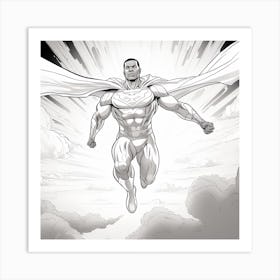 Black Superman In Flight 1 Art Print