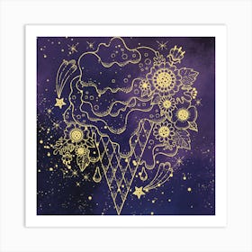 Galaxy Ice Cream Art Print Art Print