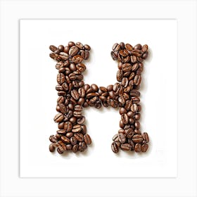 Coffee Beans Letter H Art Print