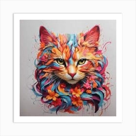 Colorful Cat Art Print