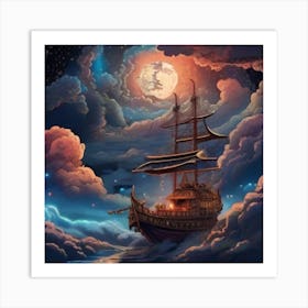 Ship In The Sky 3 Art Print
