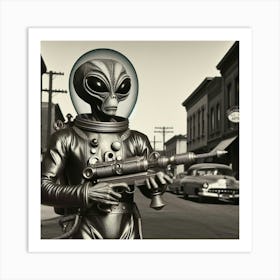 Alien Statue Art Print