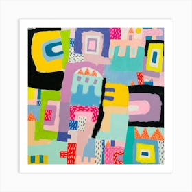 Abstract colorful shapes 2 Art Print