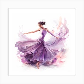 Dancer In Purple Dress Art Print