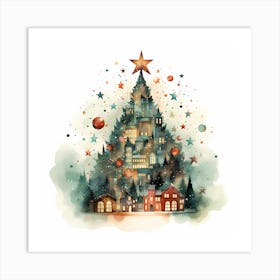 Retro Whispers of Christmas Magic Art Print