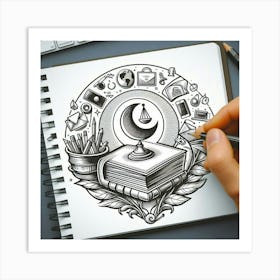 Islamic Drawing Art Print