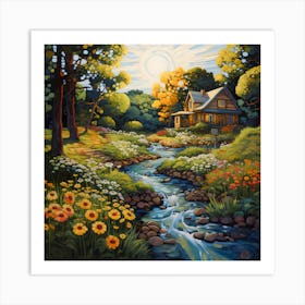 Sylvan Serenity Strokes Art Print